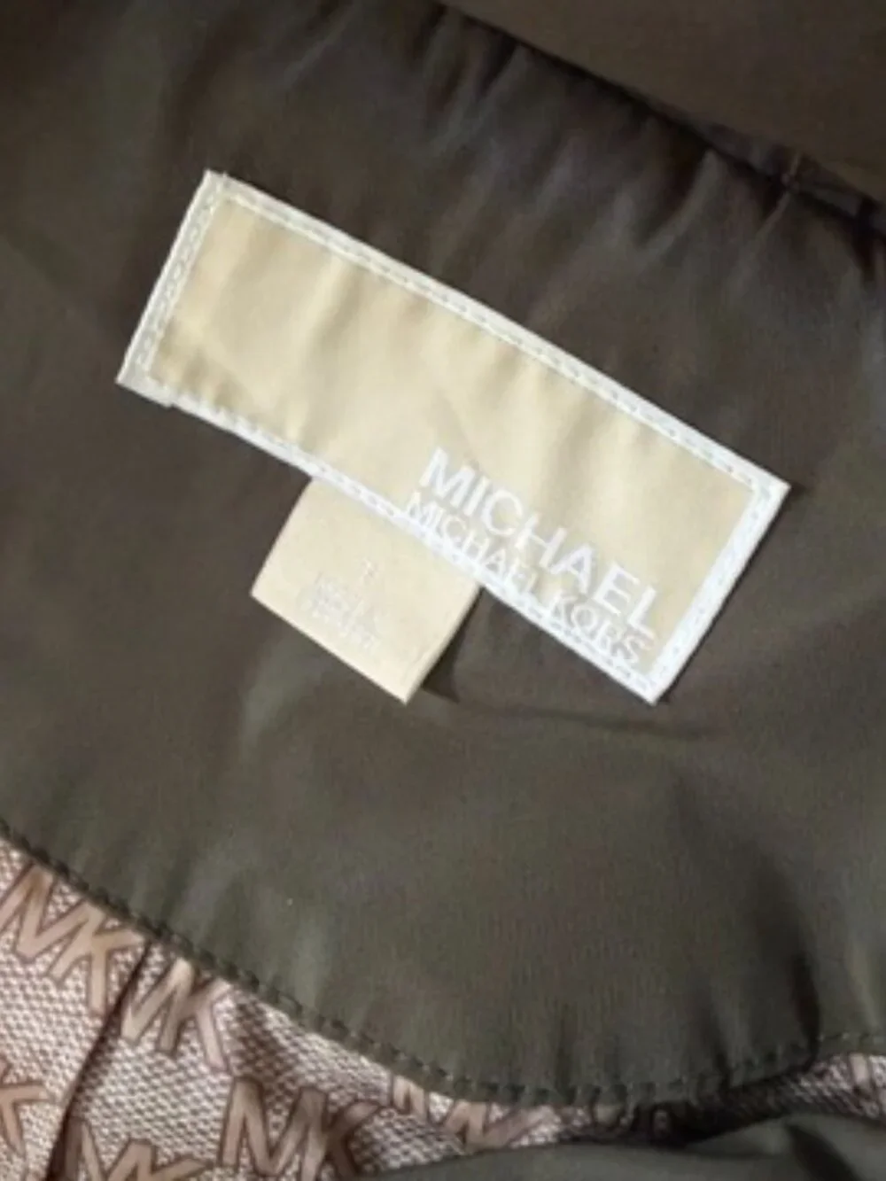 Michael Kors Olive Green Hooded Anorak Rain Jacket